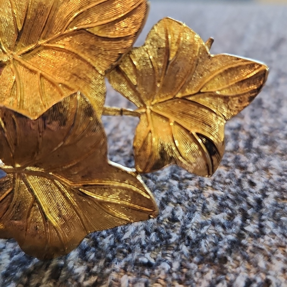 Christian Dior Vintage Gold Leaf Brooch Grosse - Picture 15 of 15